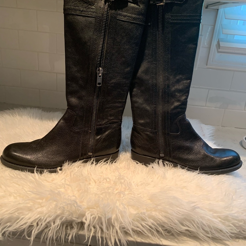 Franco Sarto Black Leather  Boots